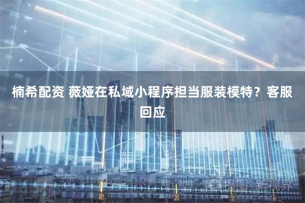 楠希配资 薇娅在私域小程序担当服装模特？客服回应